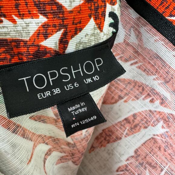 TopShop Tropical Print Palm Tree Mini Skirt Skort Shorts Resort Wear Size 6 - Picture 6 of 8